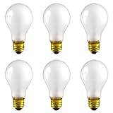 CEC Industries RSB100 (Frosted) Rough Service Bulbs, 130 V, 100 W, E26 Base, A-19 shape (Box of 6)