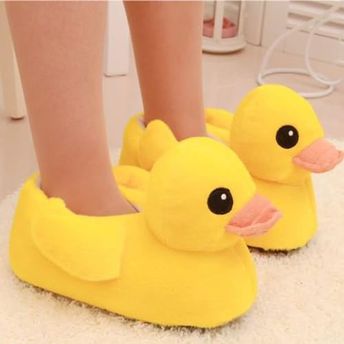 LELEBEAR Duck Slippers for Women, Cartoon Duckie Slipper, Cute Plush Ducky Slippers, Animal House Slippers with Duck Keychain4