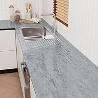 Details : Retro marble contact paper, 40cm width, 200cm legnth, coverage approx 0.8 square meter per stick on vinyl roll. Distressed grey blue marble look, rustic and retro, reflective glossy surfaces, add a unique touch to your home décor Feature : ...