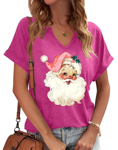 Christmas Shirts Women Merry Christmas Letter T-Shirt Christmas G...