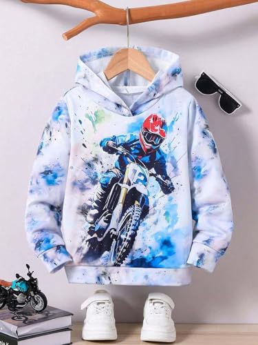Image of Boys Humour and Comic Printed Long Sleeves Sweatshirt, Cotton Blend, Hooded Neck