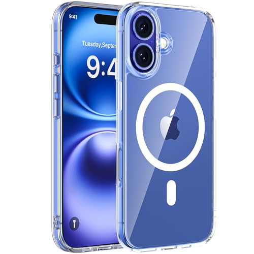 Image of Miracase Magnetic Series for iPhone 16 Case [Compatible with MagSafe] Military-Grade Protection, Anti-Fingerprint, Slim Phone Case for iPhone 16 6.1 inch - Clear
