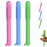 Chewable Essential Oil Breath Stick for Stress Relief and Focus, Reusable Silicone Breather Stick with Peppermint Oil, Portable Pocket Size for...