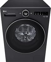 LG HPWD116BA Wärmepumpen-Waschtrockner (11 kg Waschen/6 kg Trocknen, Energieklasse A-30%/A-10%, 1.350 U/Min.) mit Easy-Touch Drehregler, TurboWash+Dry, ezDispense, Schwarz – Ansicht 3