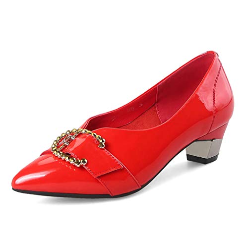 Energyers Classic Cow Genuine Leather Woman Shoes Sexy Pointed Toe Elegant Chunky Heels Office Lady Shoes Women Pumps