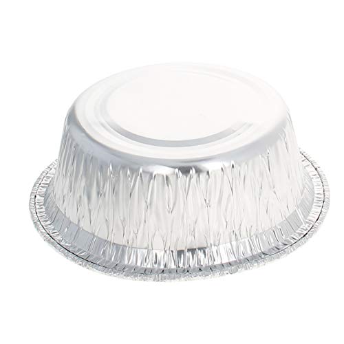 Image of Othmro 4.7 inchx1.7 inch(DiaxH) Aluminum Foil Food ContainersDisposable Takeout Pans, 100pcs Round Pans 250ml Aluminum Foil Pans for Cooking, Baking, Heating, Storing, Food Prepping