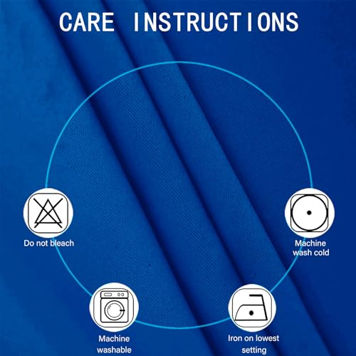 Image of LEMOMO Blackout Curtains 66 x 54 Inch Long Royal Blue Curtains Set of 2 Panels Room Darkening Curtains for Bedroom and Living Room