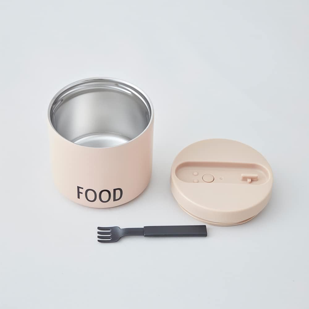 Design Letters Insulated Food Bowl with Spoon/Fork | Thermo for Hot Food Leak-Poof Lid | Insulated Food Jar Wide Mouth | To Go Lunch Box | Stainless Steel Lunch Container
