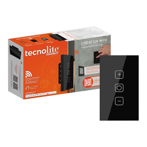 La Mejor Selección de Dimmer Steren - solo los mejores. 41 Tecnolite Connect - Atenuador Inteligente Táctil WiFi 1 Circuito, Requiere Cable Neutro, Compatible con App móvil, Alexa, Google y Siri, Dimmer Inteligente