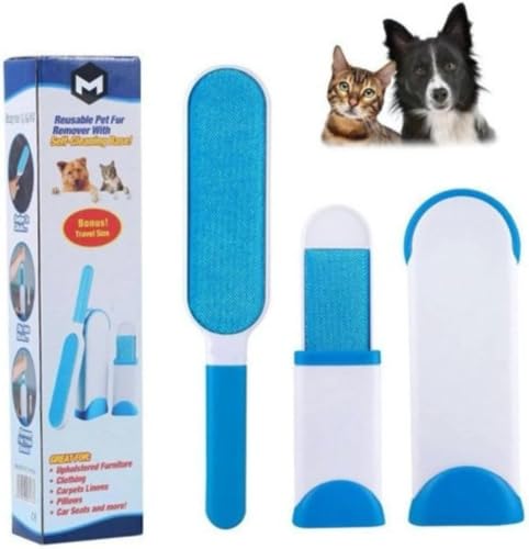Escova Tira Pelos Pet Fur 2 em 1 – Removedor de Pelos com Base Autolimpante para Roupas, Sofás, Cama