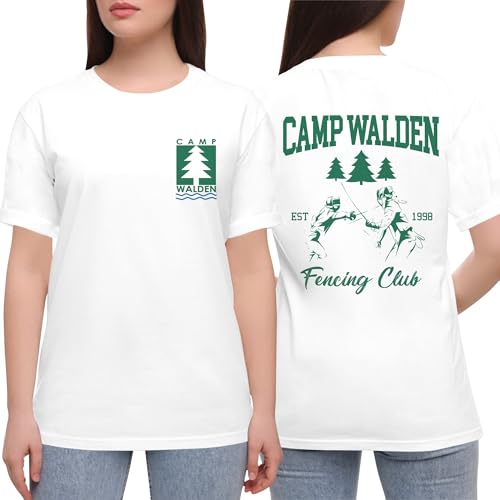 AstralWardrobe Camp Walden Shirt - Summer Camp Shirts (White 2XL)