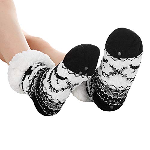 Image of Chassic Sherpa Lined Slipper Socks for Women, Non-Slip Cozy Winter House Socks, Soft Fuzzy Socks, Gifts for Women & Ladies Stocking Stuffers