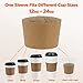FMP Brands [100 Pack] Kraft Coffee Cup Sleeves Disposable for Hot Drinks, Durable Corrugated Cardboard Cup Sleeves for 12-24 oz Cups, Beverage Insulator and Hand Protection for Hot & Cold Drinks