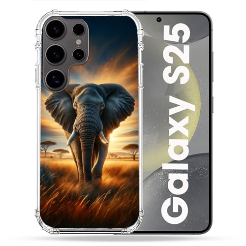Coque Samsung S25 éléphant savane pour les amoureux de nature