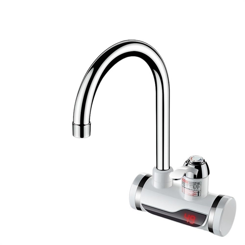 Electric Tap Intelligent Instant Hot Water Faucet StainlessSteel Universal Hose Tankless with Shower Bathroom Kitchen Heater(Lateral Type)