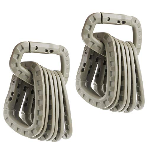 IEBUOBO Tactical Carabiner Keychain 12 Pack – Heavy-Duty Polymer D-Ring