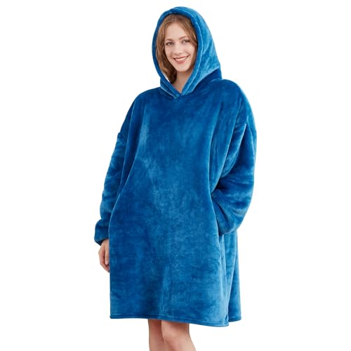 AmyHomie Wearable Blanket Hoodie, Oversized Warm Sherpa for Adults Teens
