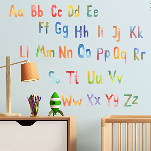 Glow In The Dark Alphabet Wall Decal Removable Peel And Stick Letter Wall Stickers Green Luminous Abc Alphabet Wall Decal For Kids Nursery Bedroom Living Room Décor #TOP4