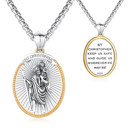 Collier Saint François argent amulette Saint Michel Raphaël homme
