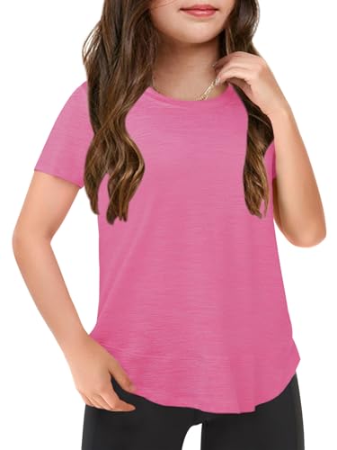 T-shirt ample à ourlet incurvé Haloumoning pour fille de 4 à 14 ans
