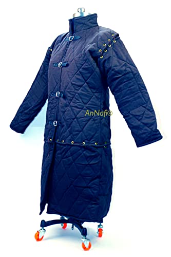 Image of AnNafi Thick Padded Medieval Gambeson Armor | Theater Costumes Full Sleeves| Cotton Fabric Aketon Jacket | Arming Doublet
