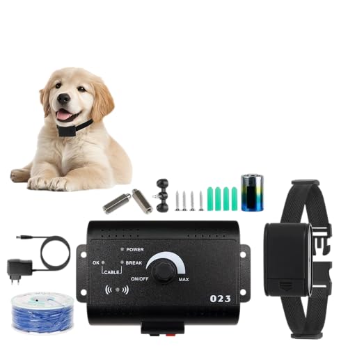 Genérico Sistema de Cerca Eléctrica Inalámbrica Invisible para Perros – Alcance Ajustable, Entrenador de Collar Recargable, Zona de Seguridad para Mascotas en Jardín