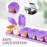 Weekly Pill Box Organiser, Extra Large Pill Boxes 7 Day 1 Times a Day with 7 Detachable Tablet Organiser, Travel Dossett Pill Box 7 Day Portable Medicine Dispenser to Hold Medication Vitamins Fish Oil - Image 5
