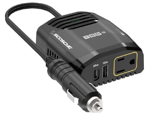 Image of Scosche 120W Car Power Inverter, 12V DC to 120V AC Converter
