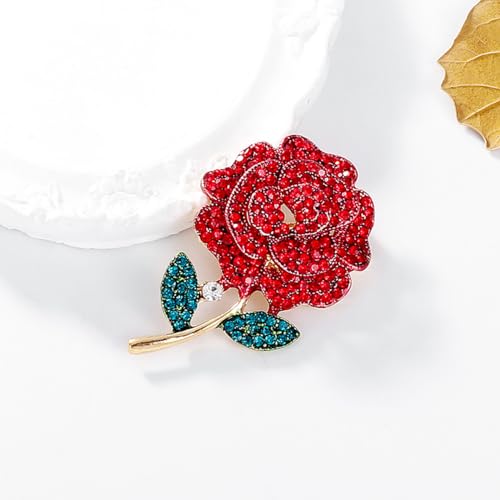 Image of Rhinestone Flower Pin Camellia Drop Oil Brooch Big Large Rose Bouquet Brooch Pin Pearl Daisy Peony Brooch Lapel Pins Elegant Clothing Hat Bag Skirt Accessories for Women