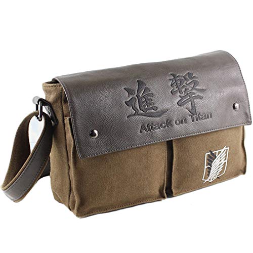 Anime No Kyojin Scouting Cosplay Brown Messenger Shoulder Bag Satchel Brown