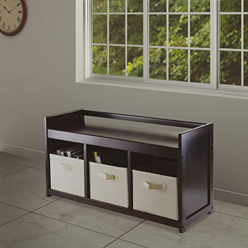 Winsome Addison Bench, 3 Small, Espresso/Chocolate #TOP1
