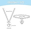 TTPSRY Jewellery Sets for Women 18K Gold Stainless Steel Heart Necklace and Bracelet Set Individuality Jewellery Ideal for Everyday and Party Wear(Silver) #1
