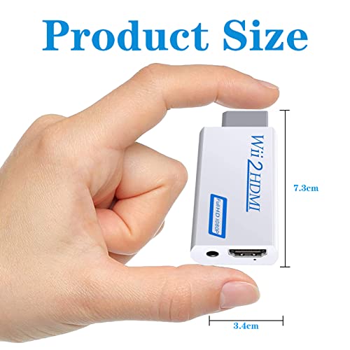 MEETTIKEY Adaptador Wii hdmi, Convertidor Wii A Hdmi, Adaptador Convertidor HD 1080p/720p con Audio De 3,5 Mm Y Salida Hdmi + Cable Hdmi De 1,5 M para Monitor Wii, TV, Proyector (Blanco) - imagen 2