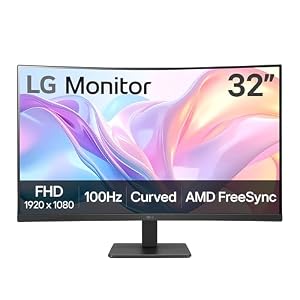 LG 32MR50C-B Curved Monitor 32-Inch FHD 100Hz AMD FreeSync OnScreen Control Dynamic Action Sync Black Stabilizer Tilt Stand (HDMI) – Black