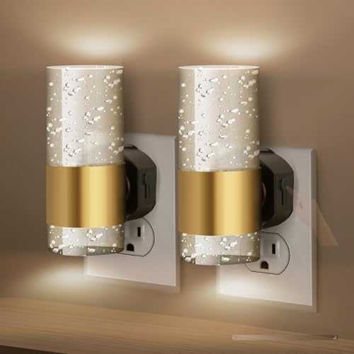 Lámpara de pared LED con enchufe regulable 10-100% aplique dorado minimalista para dormitorio x2