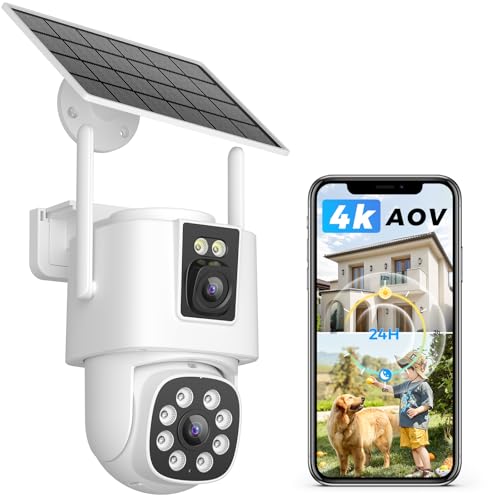 La Mejor Recopilación de Camaras de Seguridad Exterior disponible en línea. 47 Reobiux 【AOV-Grabación 24/7】 Camara de Seguridad Exterior, 4K/8MP Cámaras de Seguridad con Lente Doble,Panel Solar,Detección IA,Seguimiento IA,Visión Nocturna 30M,Audio...