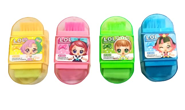 AK Store (Pack of 4) Cartoon Design 3-in-1 Pencil Eraser, Sharpener and Brush for School Going Kids or Birthday Return Gift, Multi Colors (Doll Girl) (B0BRWXYPTK) Amazon Price History, Amazon Price Tracker