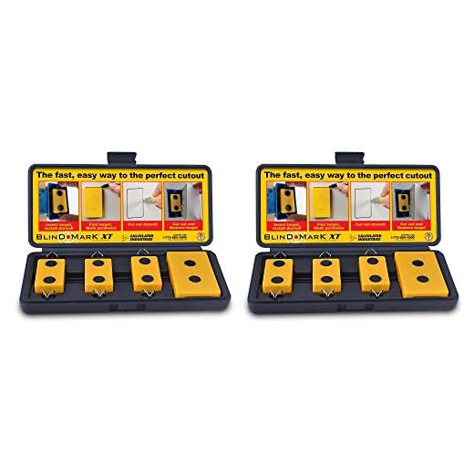 Calculated Industries 8105 Blind Mark Drywall Electrical Box Cutout Tool – Powerful Rare-Earth Magnetic Targets (3) and Locator Kit (6 Targets + 2 Case)