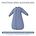 amo nenes Baby Sleep Sack, TOG 2.5 Winter Wearable Blanket, Removable Long Sleeves Baby Sleeping Bag for Infants and Toddlers, Super Soft Warm Comfortable Sleeping Sack, Blue White Stripes, 6-18M