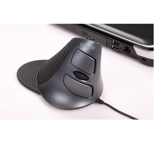Nuovo design Delux M618 Vertical Wired mouse – nero e grigio