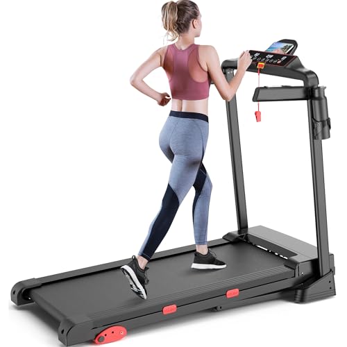 Image of Folding Electric Incline Treadmill for Home, 8MPH Speed, 250lbs, APP Control, 15 Programs & 3 Modes, Touch Screen Display, Bluetooth Speakers