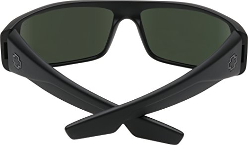 Spy Optic Logan 670939973864 Polarized Wrap Sunglasses, (Soft Matte Black/Happy Gray/Green Polar)