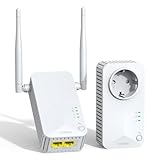 STRONG AV600 Powerline Adapter Setmit Steckdose, WLAN 300 Mbit/s, HomePlug AV2 Powerline Internet Verstärker, Plug & Play, EIN Knopf Sicherheit, 100 Mbit/s LAN Ports (POWERLWF600DUOEUV2)