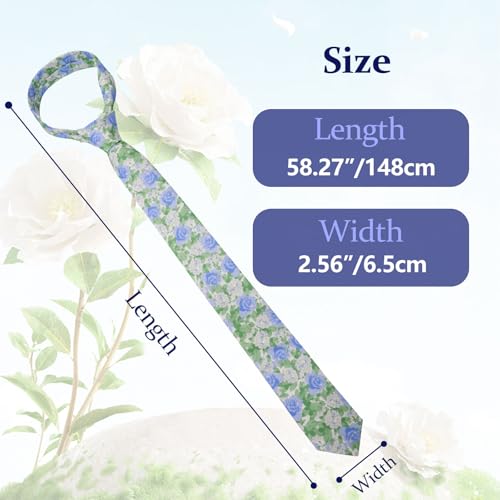 Image of Floral Ties Skinny Tie for Men, Cotton Mens Neckties for Weddings | 2.56'', floral, slim, soft and comfortable, men's neckties for casual, business, party, daily, dating