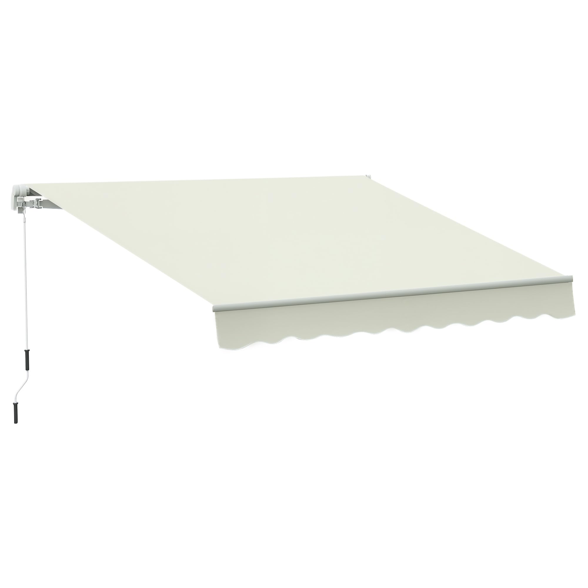 Store banne haut de gamme en aluminium et polyester 280g/m² crème