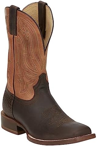 Tony Lama Men's Arena Asher Western Boot Broad Square Toe Brown 14 EE US | Image 2