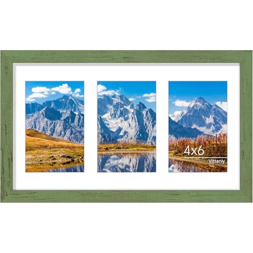 Vittanly 8x14 Collage Picture Frame for Wall Mounting, Rustic Green