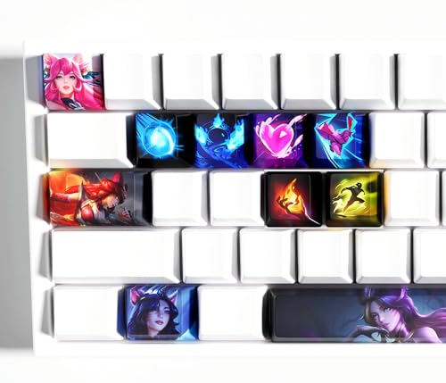 IYTYIR Ahri Keycaps Set for League of Legends Gaming Skill 12 Keys Keycap Set OEM Profile for MX Mechanical Gaming Keyboards (Ahri)