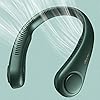 JISULIFE Portable Neck Fan, Hands Free Bladeless Fan, 4000 mAh Battery Operated Wearable Personal Fan, Leafless, Rechargeable, Headphone Design,3 Speeds Gifts for Women Men-Dark Green