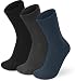 Produktbild normani 3 Paar Alpaka-Vollplüsch Wintersocken mit extra weichem Gummibund für Damen und Herren Farbe Schwarz/Anthrazit/Marine Größe 39-42